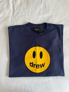 DREW Navy T-Shirt with Yellow Smiley Logo